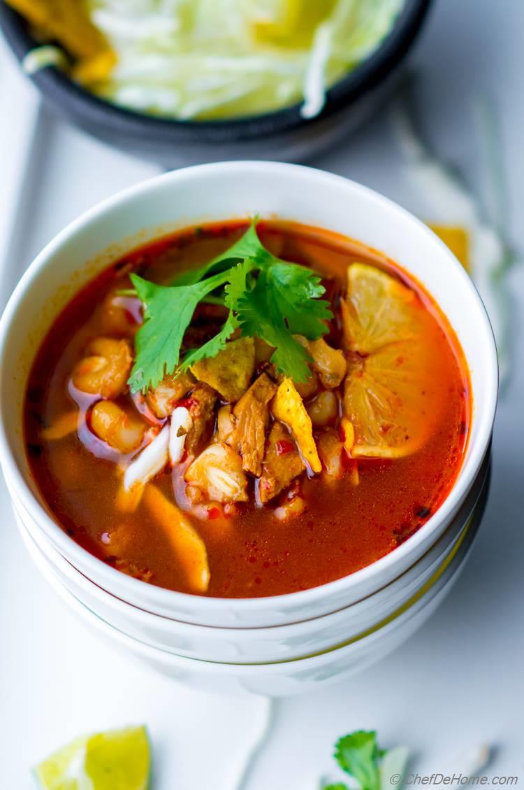 Easy Posole Rojo Soup with Turkey