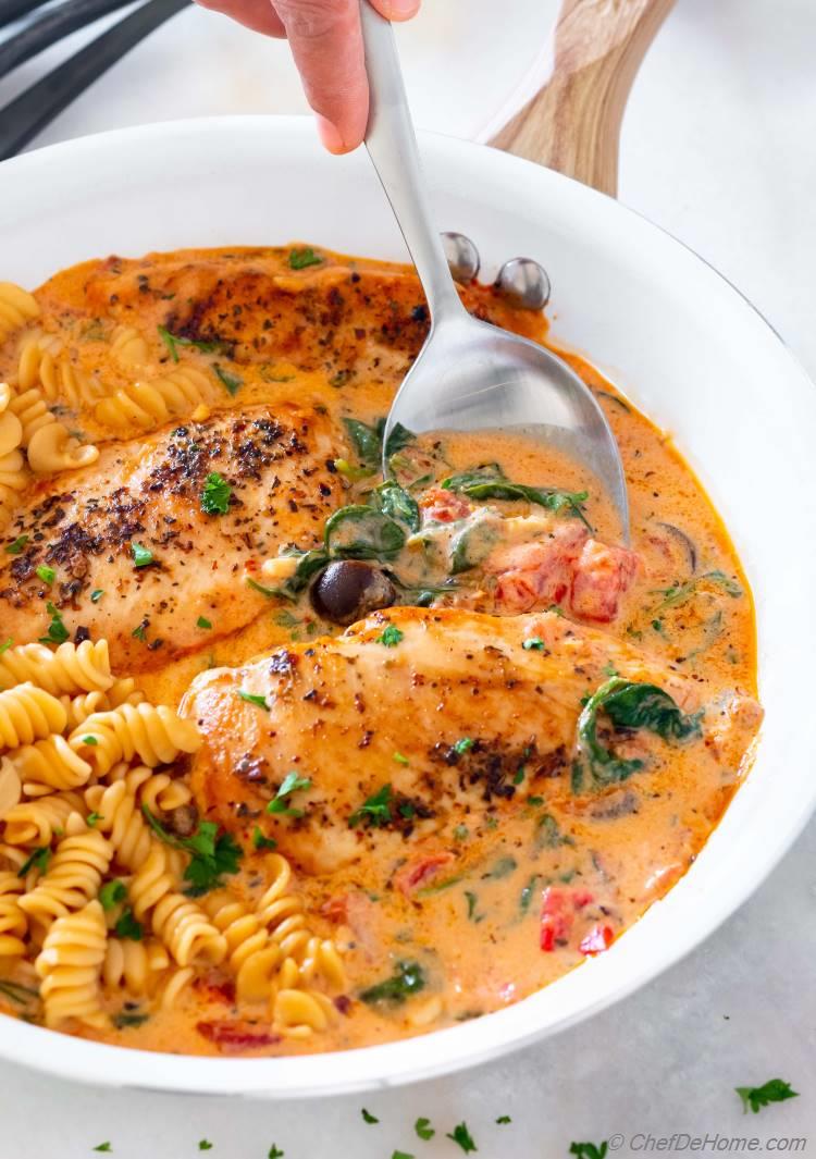 Creamy Tuscan Chicken Sauce with Pasta