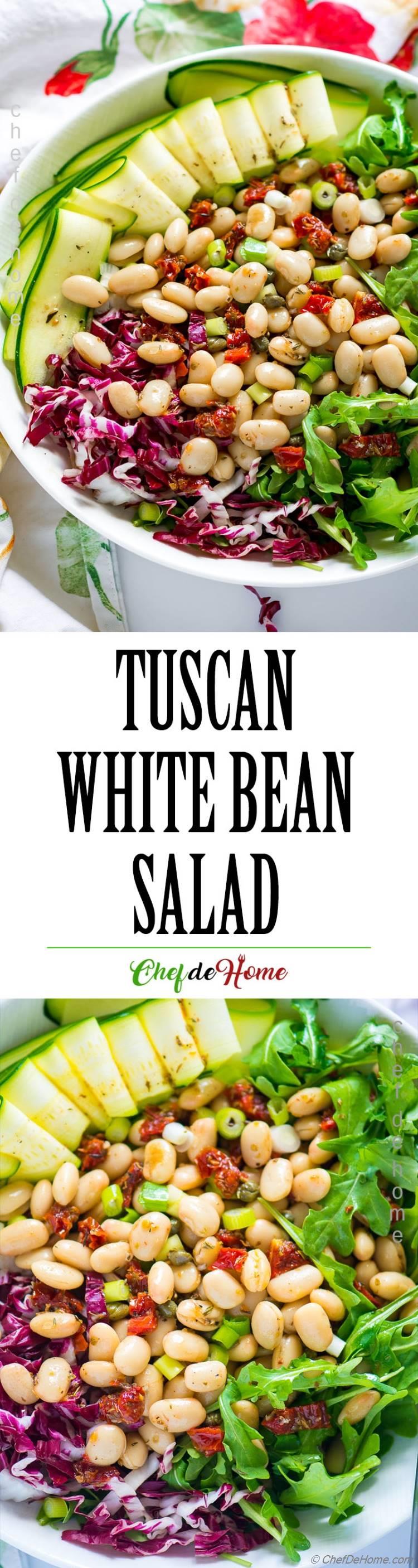 Easy and Healthy Tuscan Bean Salad with Arugula