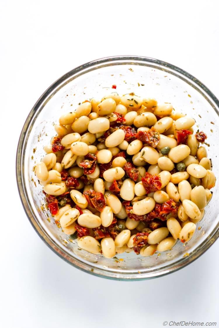 Marinated Canllini White Beans for Tuscan Bean Salad