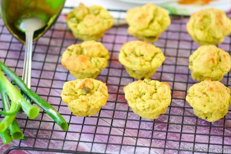 Vegan Avocado and Scallions Petite Muffins. Bake sale best sellers!!