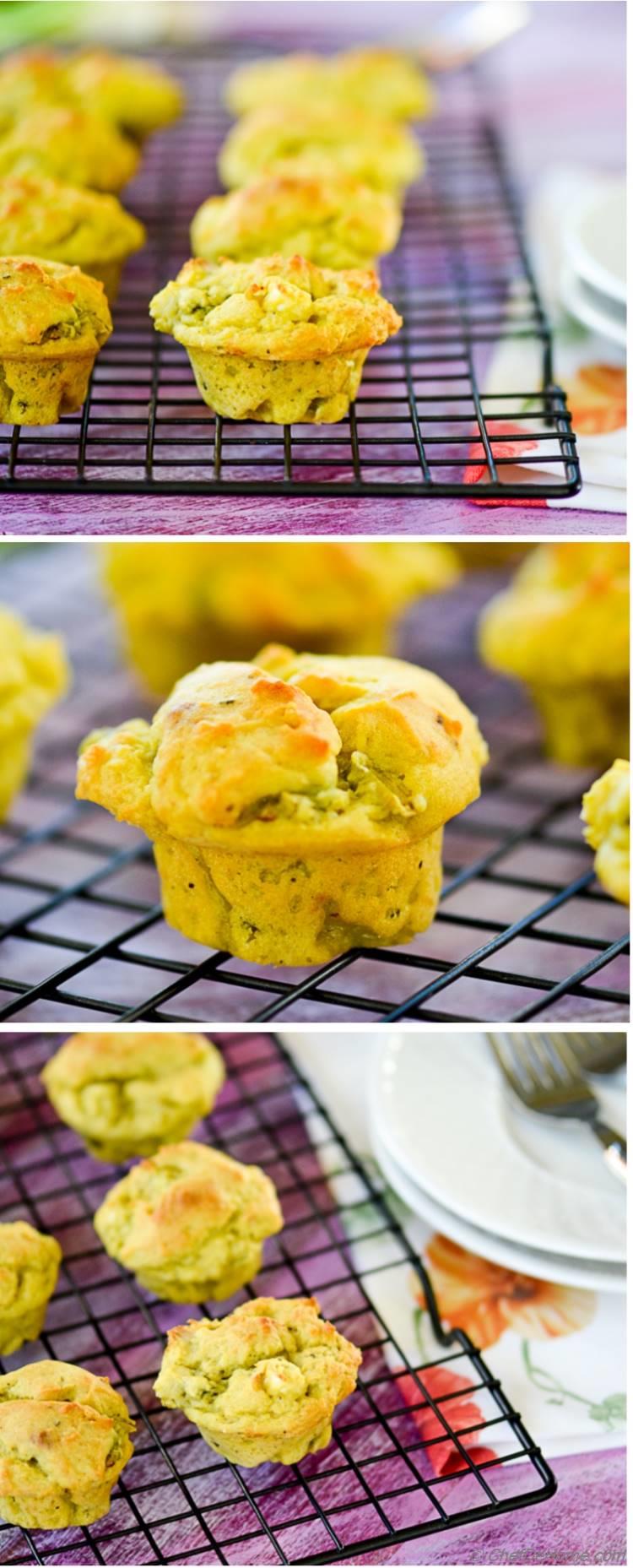 Vegan Avocado and Scallions Muffins. Easy to bake and ready in just 25 minutes!
