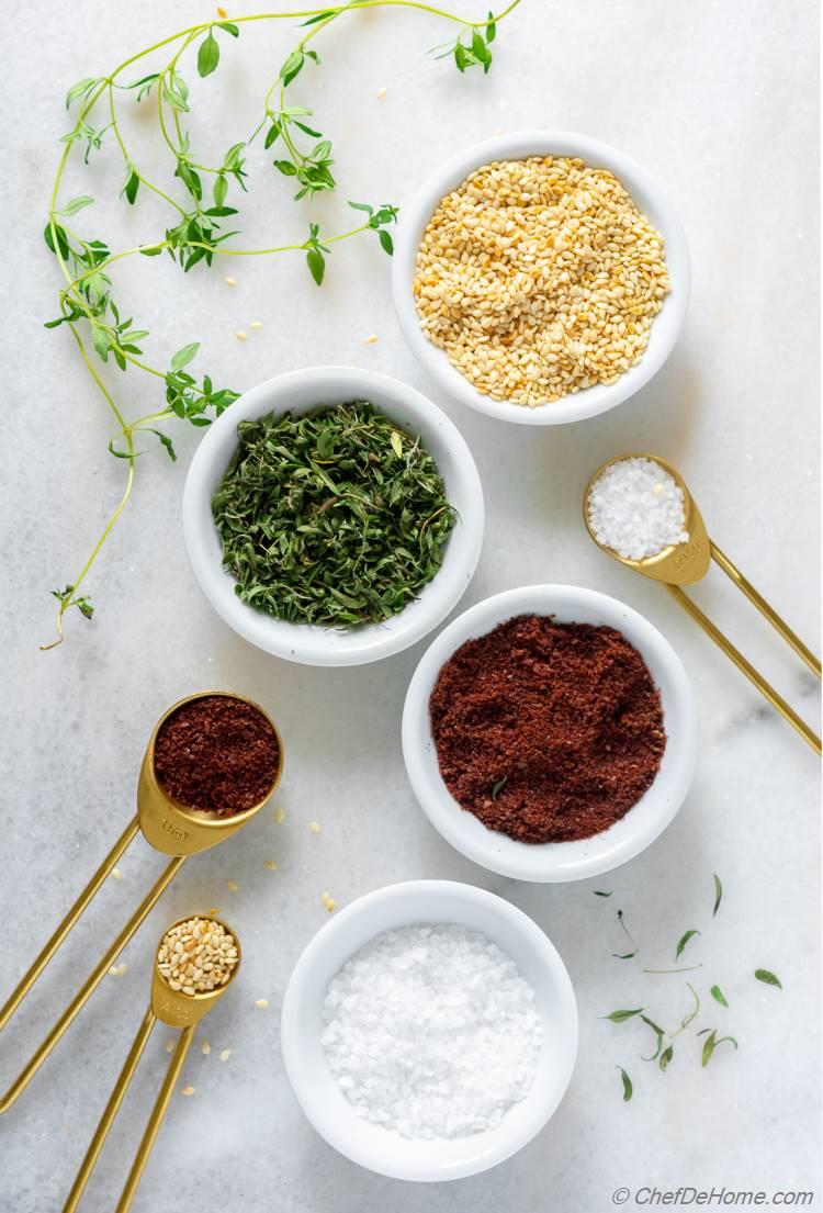 Ingredients for Zaatar Recipe