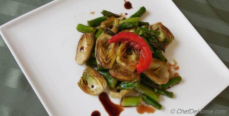 Sauteed Baby Artichokes Salad with Balsamic Vinaigrette