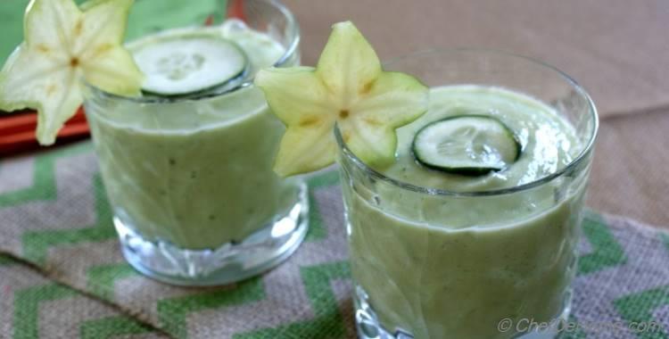 Refreshing Green Cucumber, Avocado, and Lime Cooler