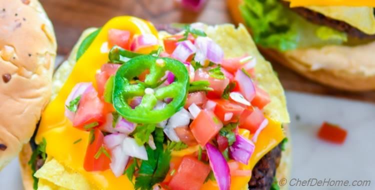 Nacho Cheese Crunch Black Bean Burger