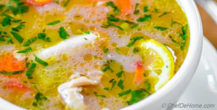 Lemon Chicken Rice Soup in Pressure Cooker