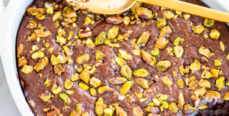 Salted Pistachios Mexican Chocolate Pudding Cake