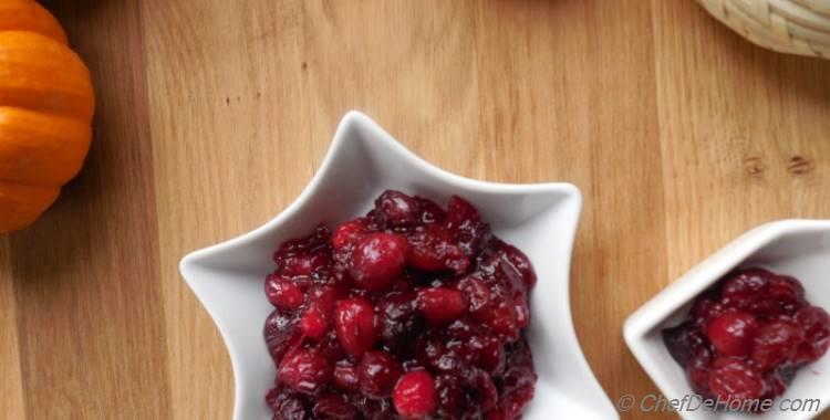 Cardamom Infused Chunky Cranberry Sauce