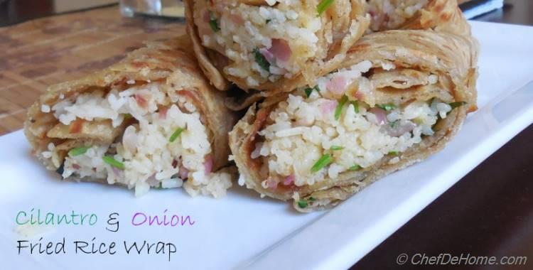 Cilantro and Onion Fried Rice Wrap