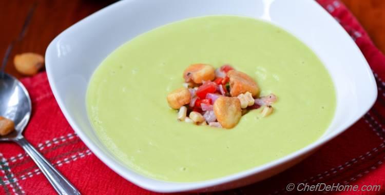 Chilled Avocado and Roasted Corn Soup