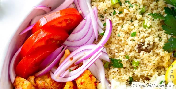 Roasted Cauliflower with Couscous Salad