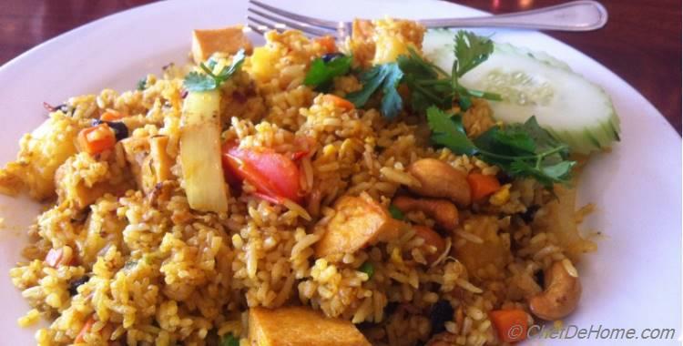 Pineapple Tofu Curry Fried Rice