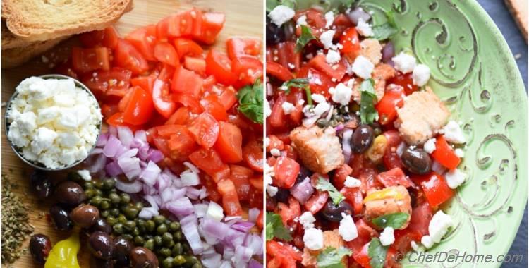 Greek Dakos - Bread and Tomatoes Salad