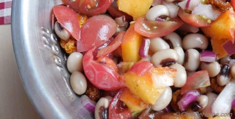 Summer Peaches and Black-eyed Peas Salad