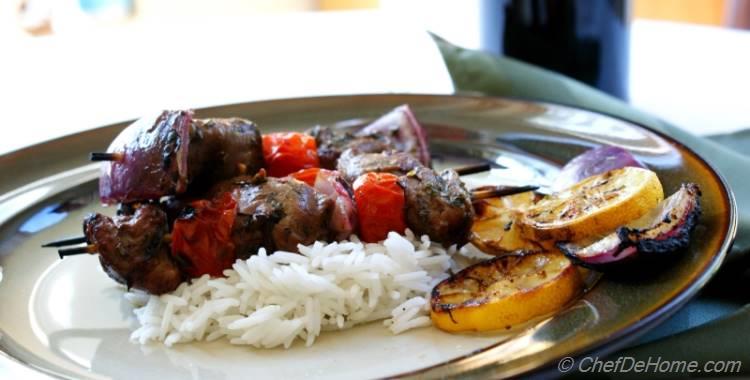 Grilled Lemon Herbs Lamb Skewers