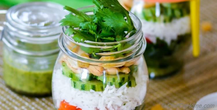 Marinated Kale and Rice Salad in a Jar