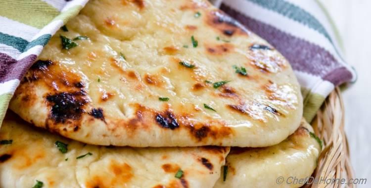 Homemade No Yeast Garlic Butter Naan