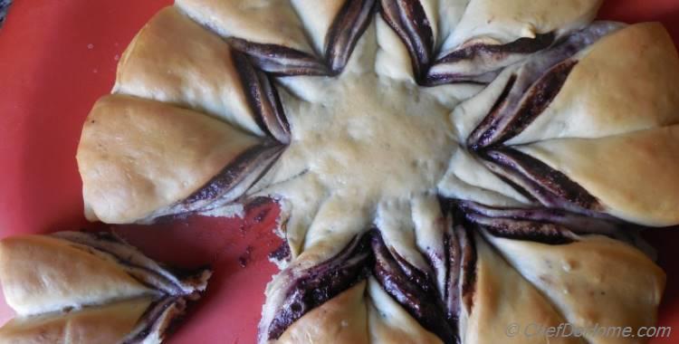 Nutella and Blueberry Breakfast Brioche Bread