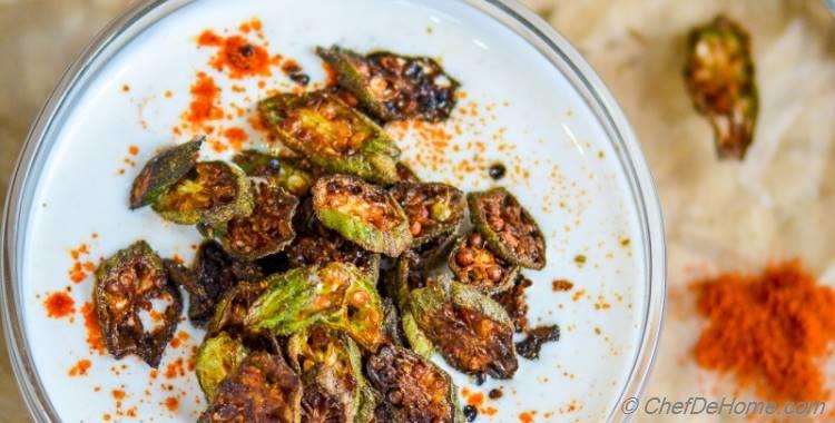 Indian Crispy Bhindi (Okra) Raita