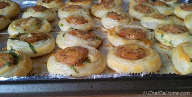 Mini Chicken Sausage Pin Wheels