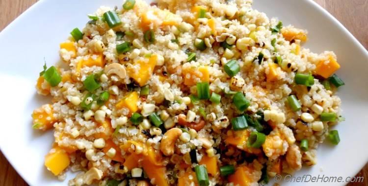 Quinoa Salad with Roasted Corn and Mango