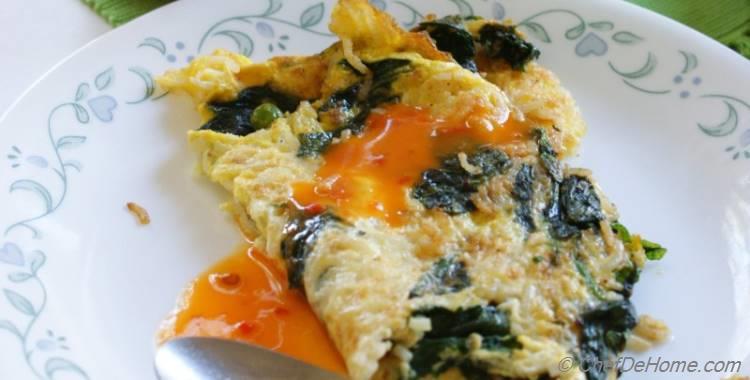 Rice and Spinach Omelette