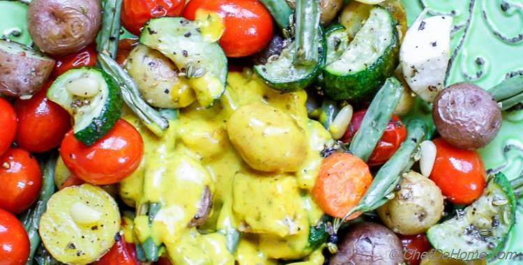 Bombay Veggie Bowl - Roasted Vegetables with Coconut Curry Dressing