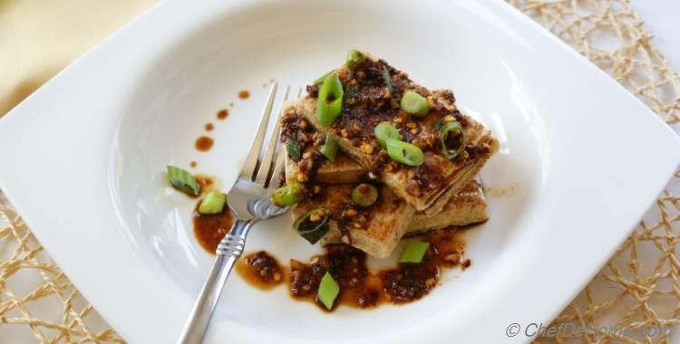 Crispy Fried Tofu with Ginger-Sesame Sauce