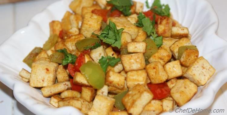 Pan Fried Tofu and Bell Peppers