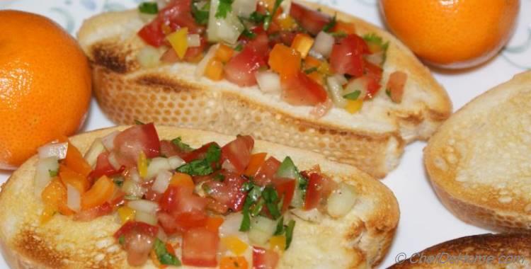 Bruschetta with Tomato and Sweet Peppers