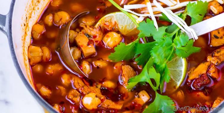 Easy Posole Rojo Turkey Soup