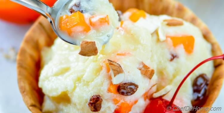 Homemade Persimmon Vanilla Ice Cream