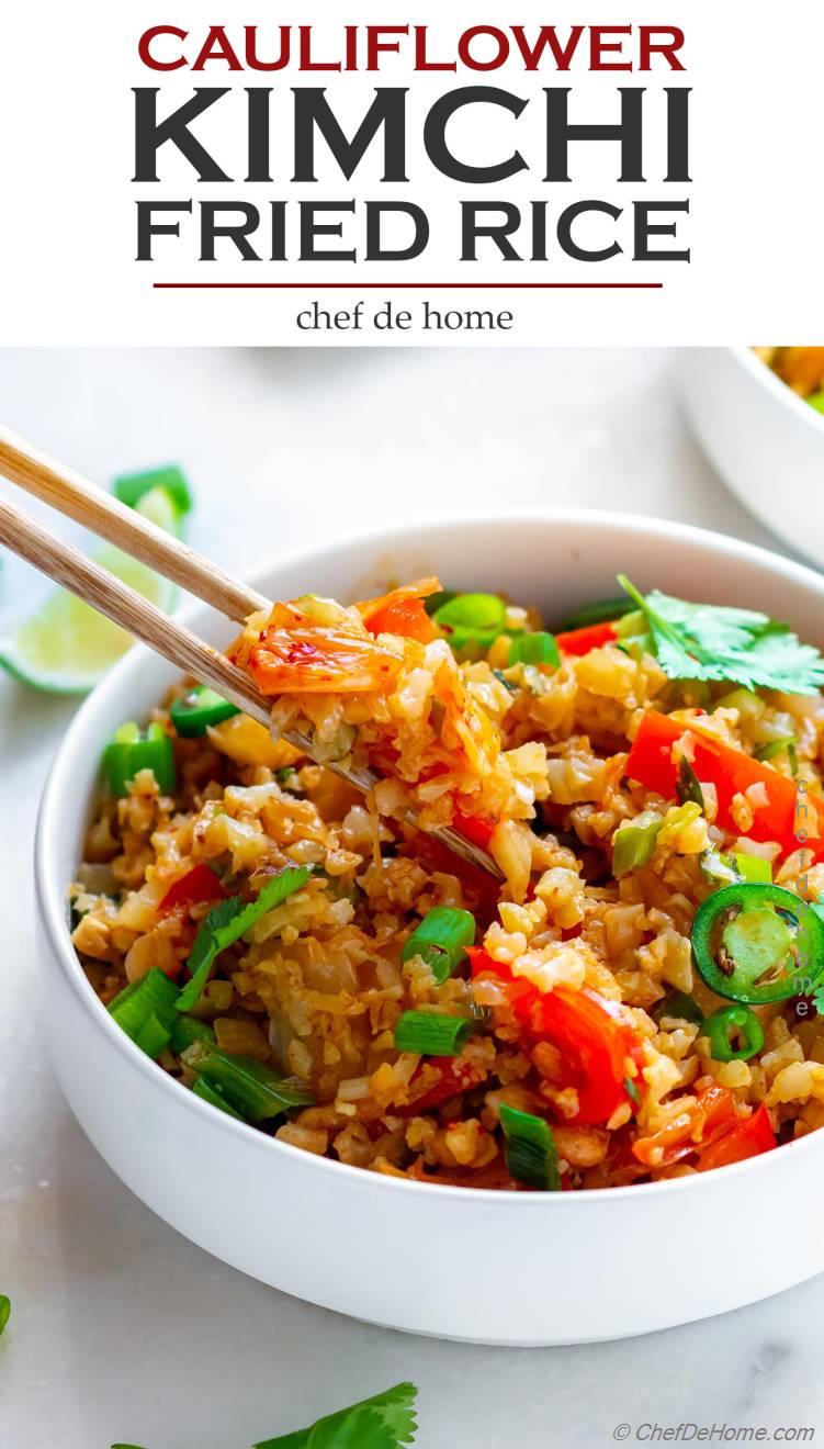 Spicy Cauliflower Kimchi Fried Rice Recipe