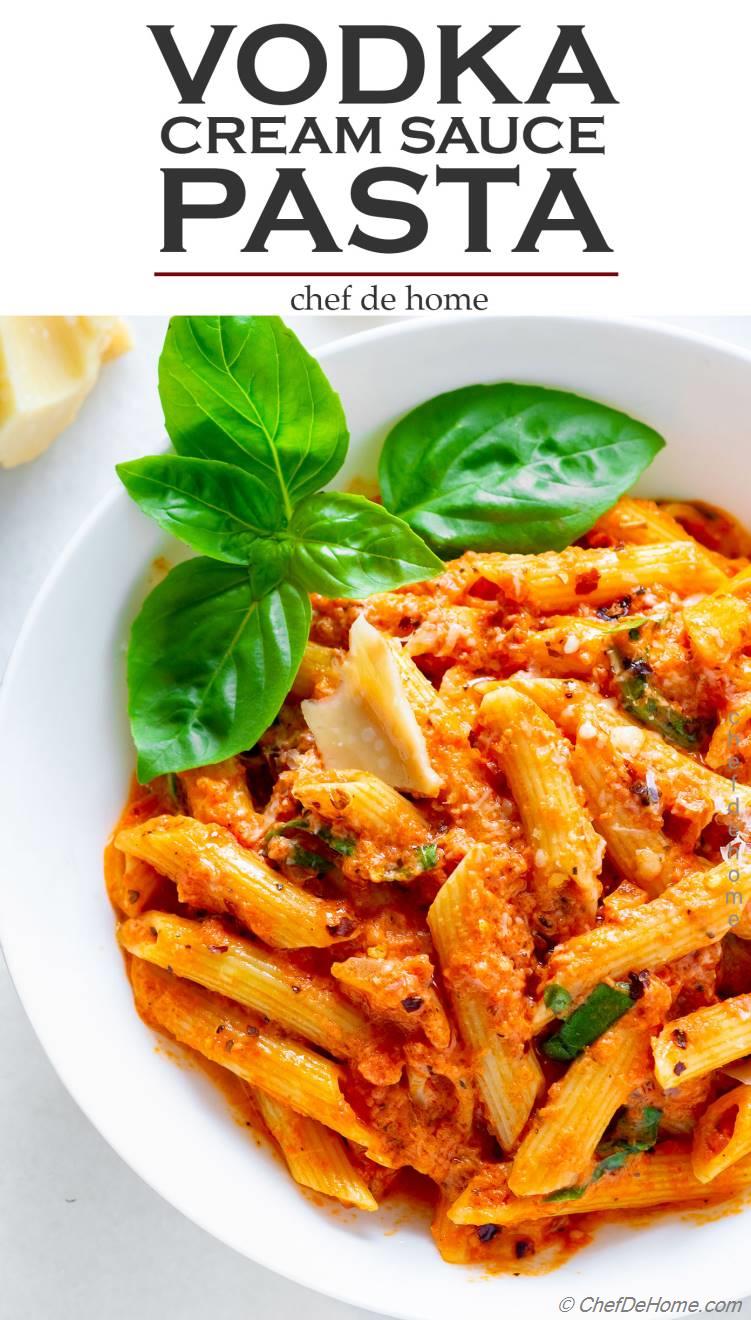 Penne Pasta All Vodka - Pasta with Vodka Cream Sauce Recipe