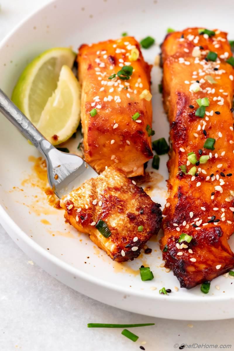Air Fryer Salmon (Miso Glazed) Recipe | ChefDeHome.com