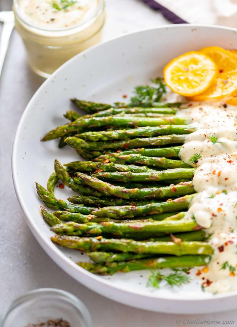 Oven Roasted Asparagus with Lemon Dill Sauce How to Roast Asparagus