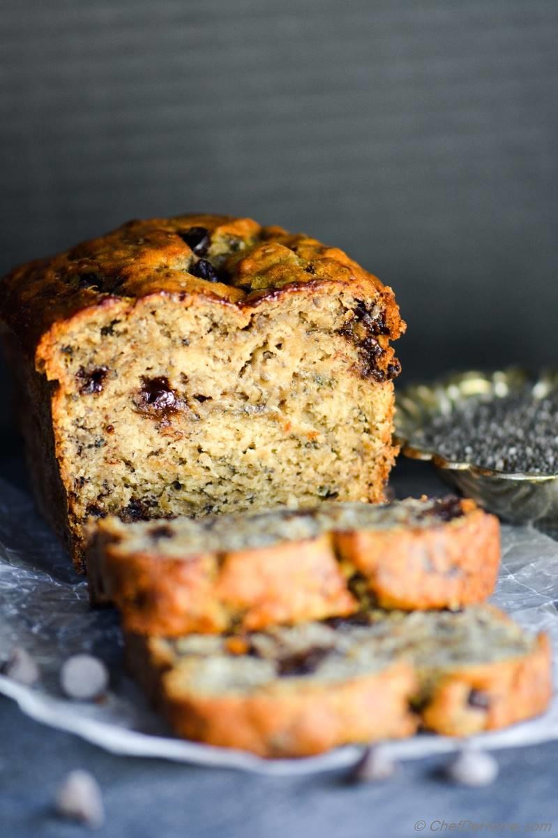 Moist Chia Chocolate Chip Banana Bread Recipe