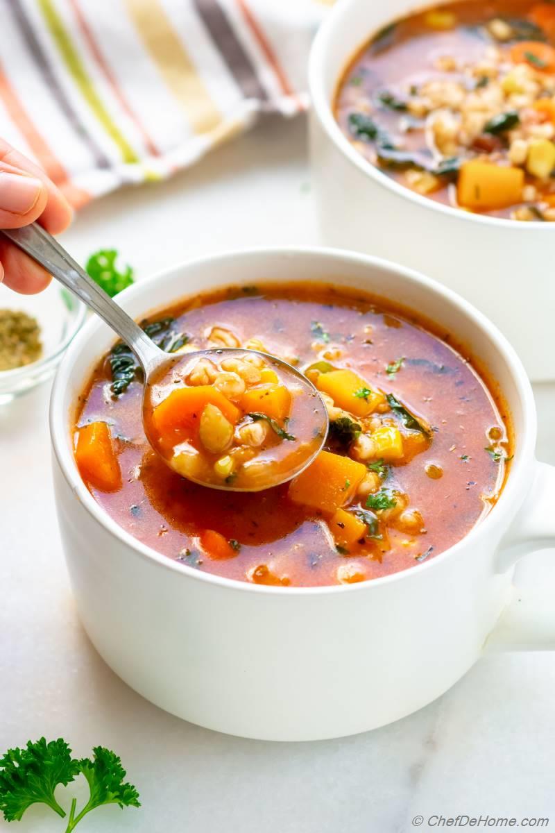 Vegetable Barley Soup Recipe | ChefDeHome.com