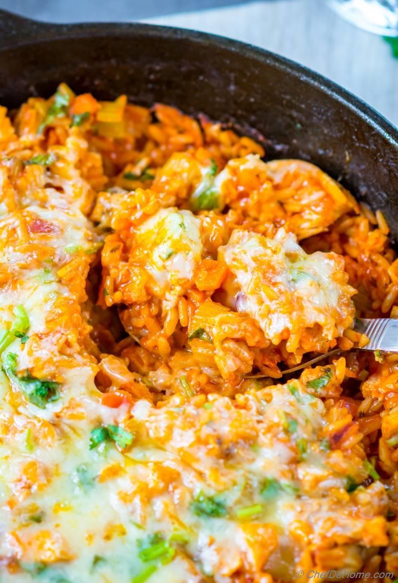One Pot Buffalo Chicken and Rice Casserole Recipe | ChefDeHome.com