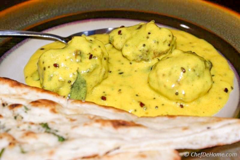 Spinach Kofta Kadhi (Curry) Recipe