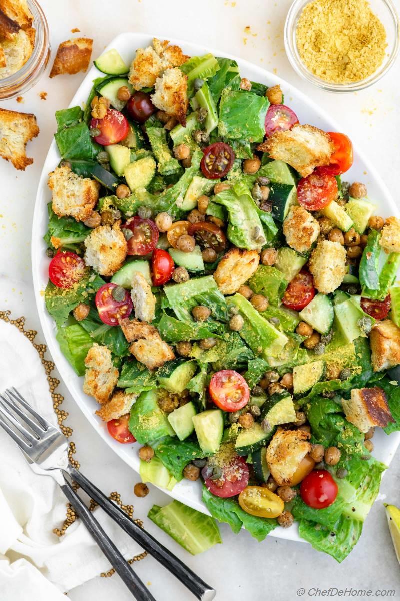 Vegan Caesar Salad Recipe | ChefDeHome.com
