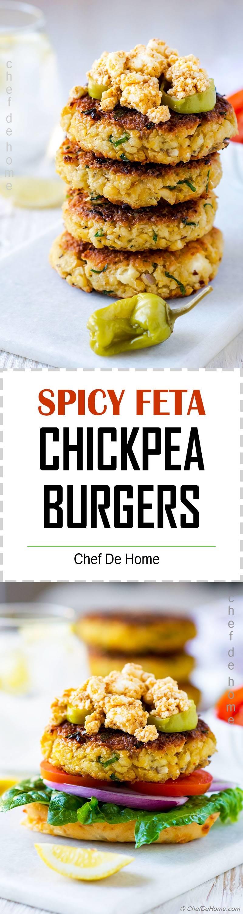 Spicy Feta Chickpea Burgers Recipe