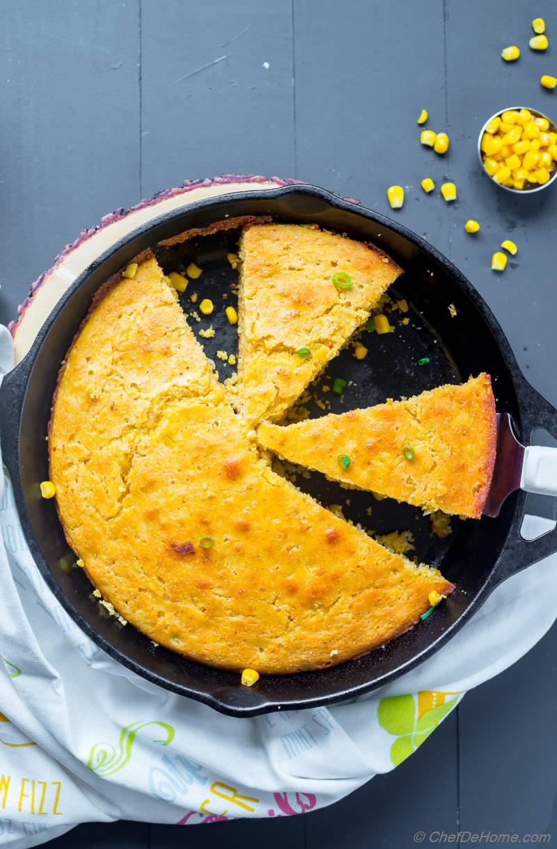 Skillet Cornbread with Creamed Corn Skillet Cornbread Recipe