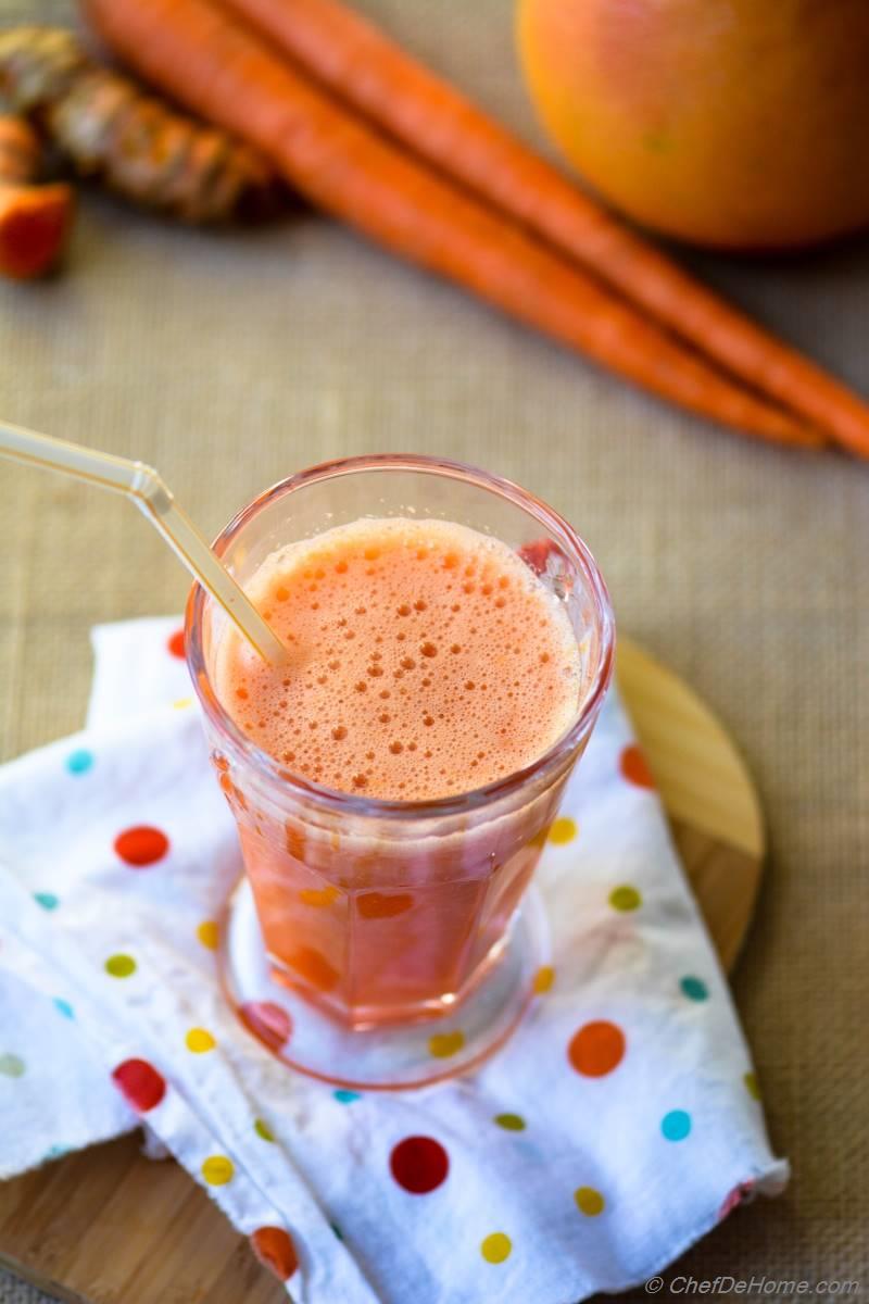 Hello Sunshine Grapefruit, Carrots and Turmeric Smoothie Recipe