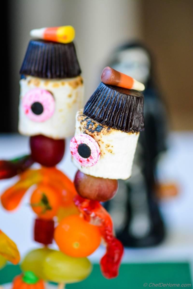 Creepy StickMen Marshmallow Candy Kabobs Recipe