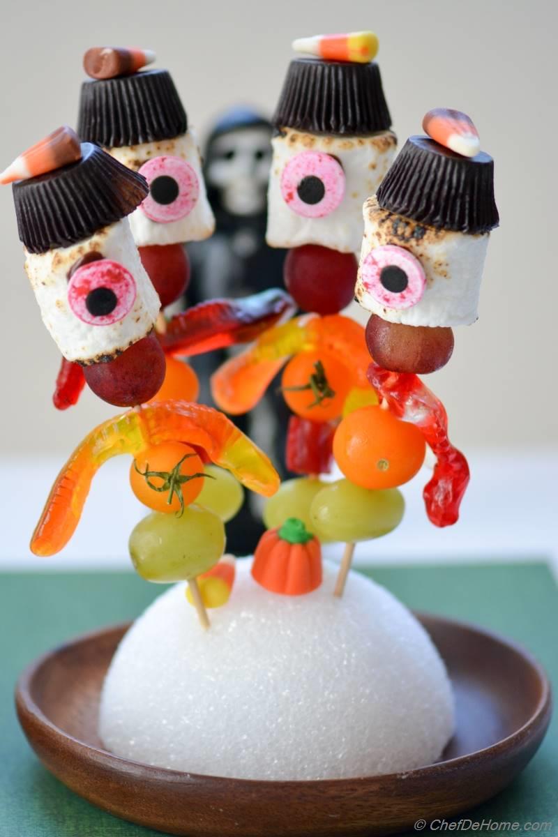 Creepy StickMen Marshmallow Candy Kabobs Recipe