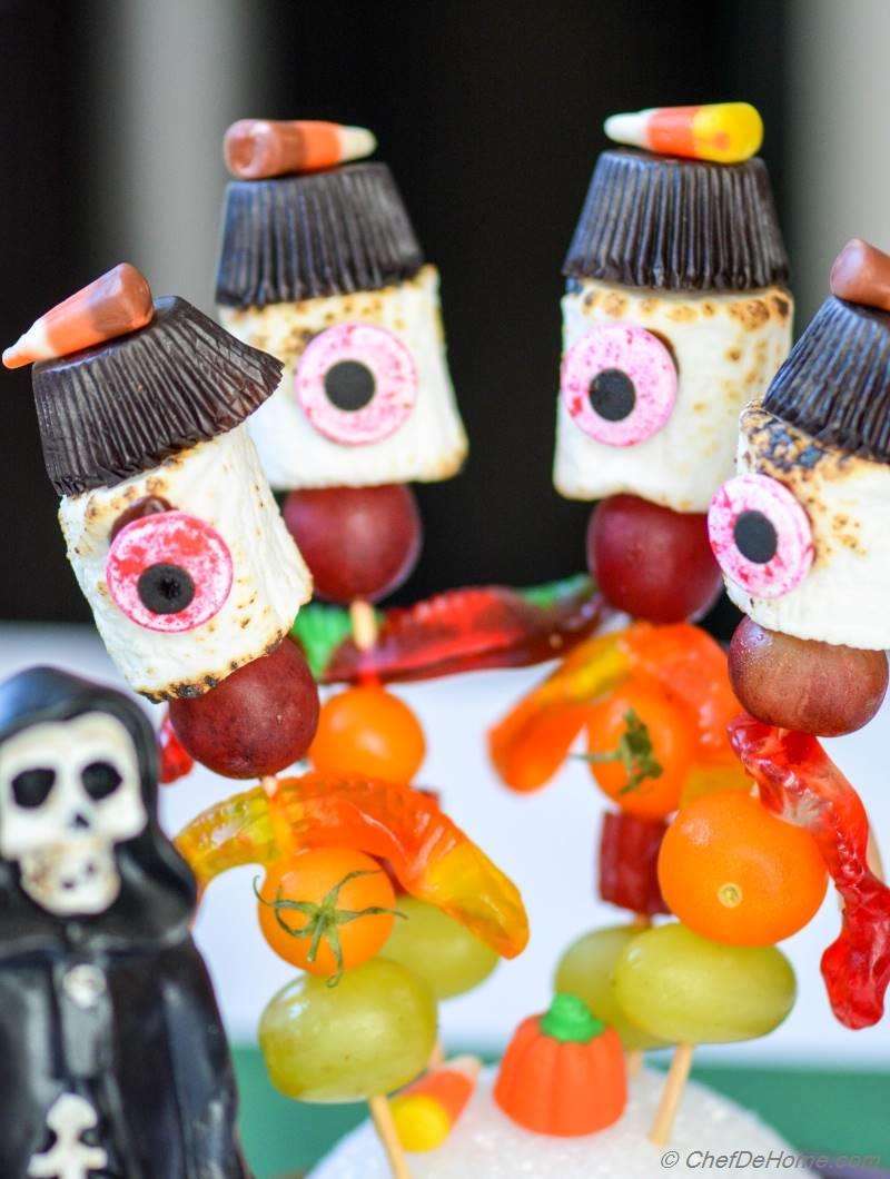 Creepy StickMen Marshmallow Candy Kabobs Recipe