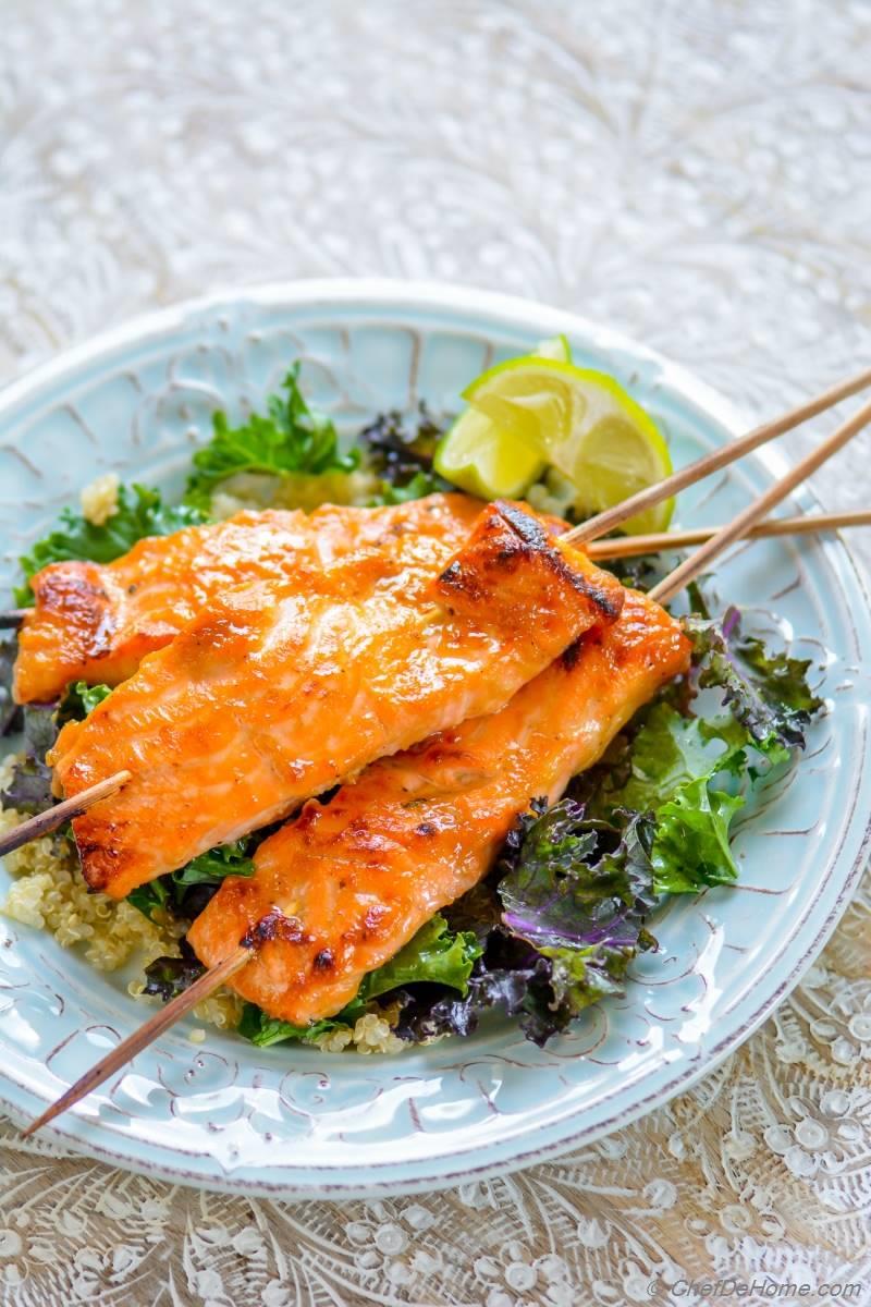 Miso Ginger Salmon with Kale and Quinoa Recipe