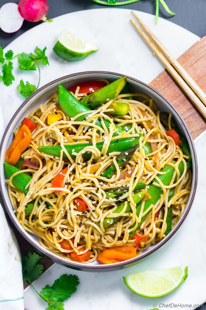 Spicy Soba Noodles Vegetable Stir Fry Recipe | ChefDeHome.com
